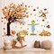 Fall Maple Leaves Wall Decals Autumn Pumpkin Scarecrow Wall Stickers